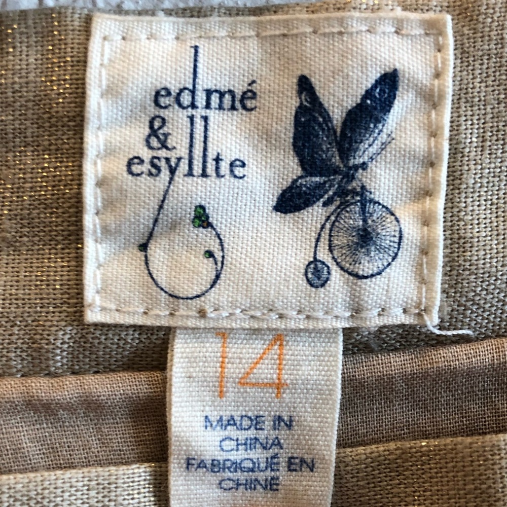Anthropologie Edme & Esyllte Gold Scallop Skirt - Picture 4 of 4